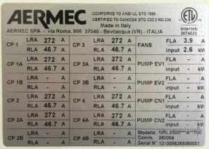 Used aermec 188 ton air cooled chiller 2013  2