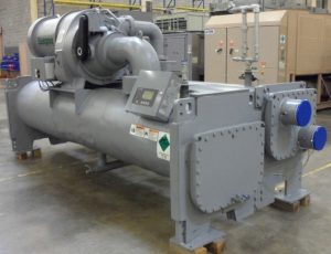 Used carrier water cooled chiller 300 tons 2000a  data plate 1 (1)