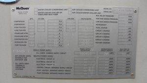 Used mcquay air cooled chiller 210 ton 2006  data plate 1